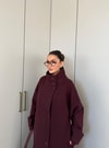 HR-3474H&R ButikHen- Manula Kaşe Kaban Bordo