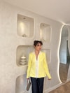 KAZK-573H&R ButikAda Ön Fermuarlı Çelik Örme Triko Sarı
