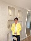 KAZK-573H&R ButikAda Ön Fermuarlı Çelik Örme Triko Sarı