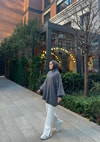 535H&R ButikFermuarlı Sweat Model Triko Kazak Gri