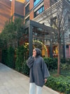 535H&R ButikFermuarlı Sweat Model Triko Kazak Gri