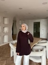 KAZK-663H&R ButikLea Simli Kolu Kıvırmalı Kazak Acı Kahve
