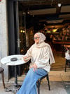 KAZK-566H&R ButikLeyal Atkı Detaylı Kazak Bej