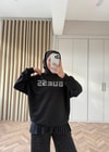 KAZK-633H&R ButikLove Muadil Taş Detaylı Sweat Siyah