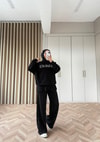 KAZK-633H&R ButikLove Muadil Taş Detaylı Sweat Siyah