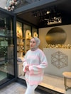 KAZK-598H&R ButikMB-Eco Çizgili Triko Kazak Pembe