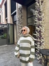 KAZK-597H&R ButikMB-Eco Çizgili Triko Kazak Yeşil