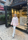 KAZK-598H&R ButikMB-Eco Çizgili Triko Kazak Pembe