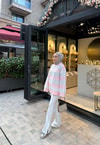 KAZK-598H&R ButikMB-Eco Çizgili Triko Kazak Pembe
