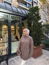 KAZK-605H&R ButikMB-Eco Düz Triko Kazak Kahve