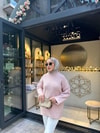 KAZK-604H&R ButikMB-Eco Düz Triko Kazak Pembe