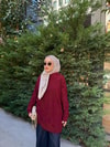 KAZK-618H&R ButikMC-Ewa Simli Desenli Kazak Bordo