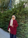 KAZK-618H&R ButikMC-Ewa Simli Desenli Kazak Bordo