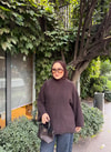 HR-3526H&R ButikMix- Wesi Kol Detaylı Triko Kazak Kahve