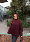 HR-3526H&R ButikMix- Wesi Kol Detaylı Triko Kazak Bordo