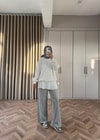 KAZK-629H&R ButikMuadil Harf Taşlı Sweat Beyaz