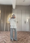 KAZK-629H&R ButikMuadil Harf Taşlı Sweat Beyaz