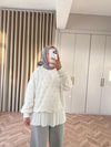 KAZK-629H&R ButikMuadil Harf Taşlı Sweat Beyaz