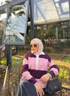 HR-3417H&R ButikQu- Meras Çizgili Kazak Pembe