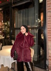 HR-3345H&R ButikQas- Libe Kürk Detaylı Mont Bordo