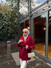 MNT-002H&R ButikWesli Kaşe Kısa Mont Kırmızı