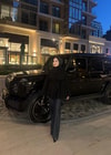 PNC-023H&R ButikLiyl Ön Gold Düğme Detaylı Panço Siyah