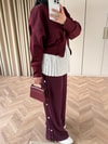 PNT-031H&R ButikHap-Çıtçıtlı Oysh Pantolon Bordo