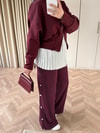 PNT-031H&R ButikHap-Çıtçıtlı Oysh Pantolon Bordo