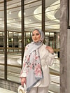ŞAL-11H&R ButikGül Desen İthal İpek Şal