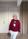 Sweat-201H&R ButikAyıcıklı Sweat Bordo