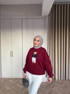 Sweat-201H&R ButikAyıcıklı Sweat Bordo
