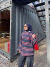 HR-3443H&R ButikEdos Çizgili Sweat Lacivert