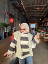 HR-3443H&R ButikEdos Çizgili Sweat Vizon