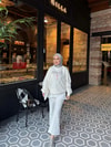 Sweat-220H&R ButikMuadil Pembe Taşlı Sweat Beyaz