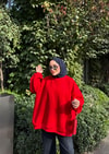 HR-3435H&R ButikOversize Sweat Kırmızı