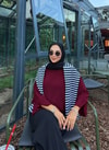 HR-3051H&R ButikSiva Kolu Kesik Detaylı Sweat Bordo