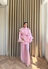 HR-1438H&R ButikAh- Ena Fırfır Detaylı Takım Pembe