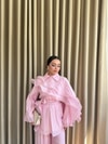 HR-1438H&R ButikAh- Ena Fırfır Detaylı Takım Pembe