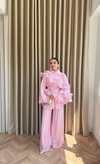 HR-1438H&R ButikAh- Ena Fırfır Detaylı Takım Pembe