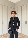 TAKM-2003H&R ButikDilara Ön Düğmeli Takım Siyah
