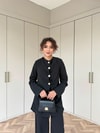 TAKM-2003H&R ButikDilara Ön Düğmeli Takım Siyah