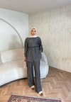 TAKM-1948H&R ButikDuen Kırışık Takım Antrasit