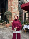 TAKM-1893H&R ButikErla Taş Detaylı Eşofman Takımı Bordo