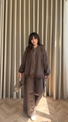 HR-2905H&R ButikEs- Desnal Gabardin Takım Kahve