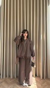 HR-2905H&R ButikEs- Desnal Gabardin Takım Kahve