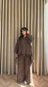 HR-2905H&R ButikEs- Desnal Gabardin Takım Kahve