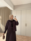 TAKM-2270H&R ButikEsm-Arna Etekli Kot Takım Mürdüm