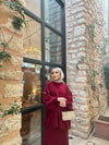 TAKM-1820H&R ButikEylül Balon Kol Etekli Takım Bordo