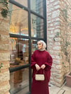 TAKM-1820H&R ButikEylül Balon Kol Etekli Takım Bordo