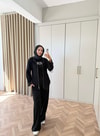 HR-2921H&R ButikFus- Dina Yan Detaylı Oysh Takım Siyah